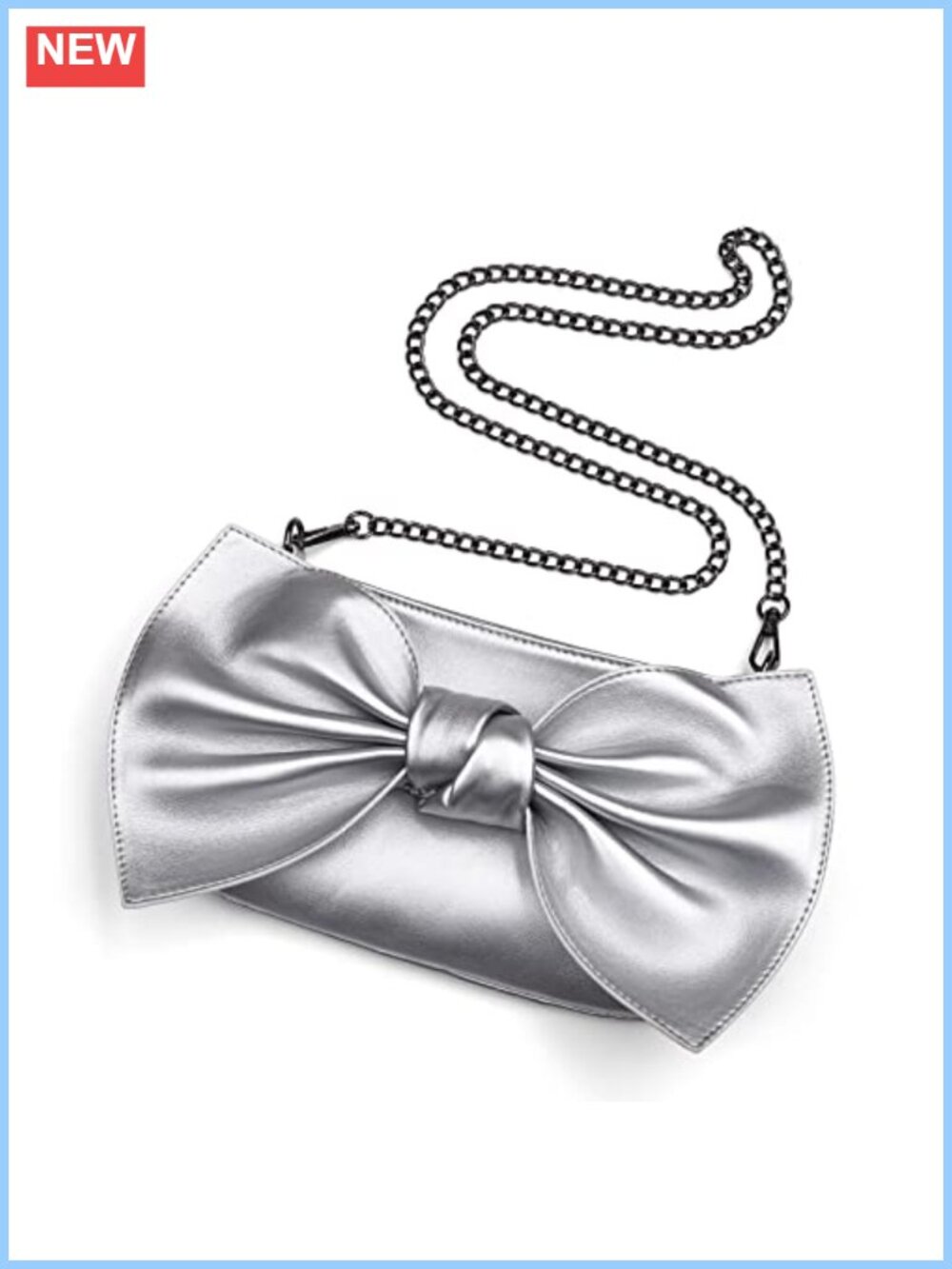 Vegan Leather Wristlet Clutch Evening Purse Oversized Bow Crossbody Envelope